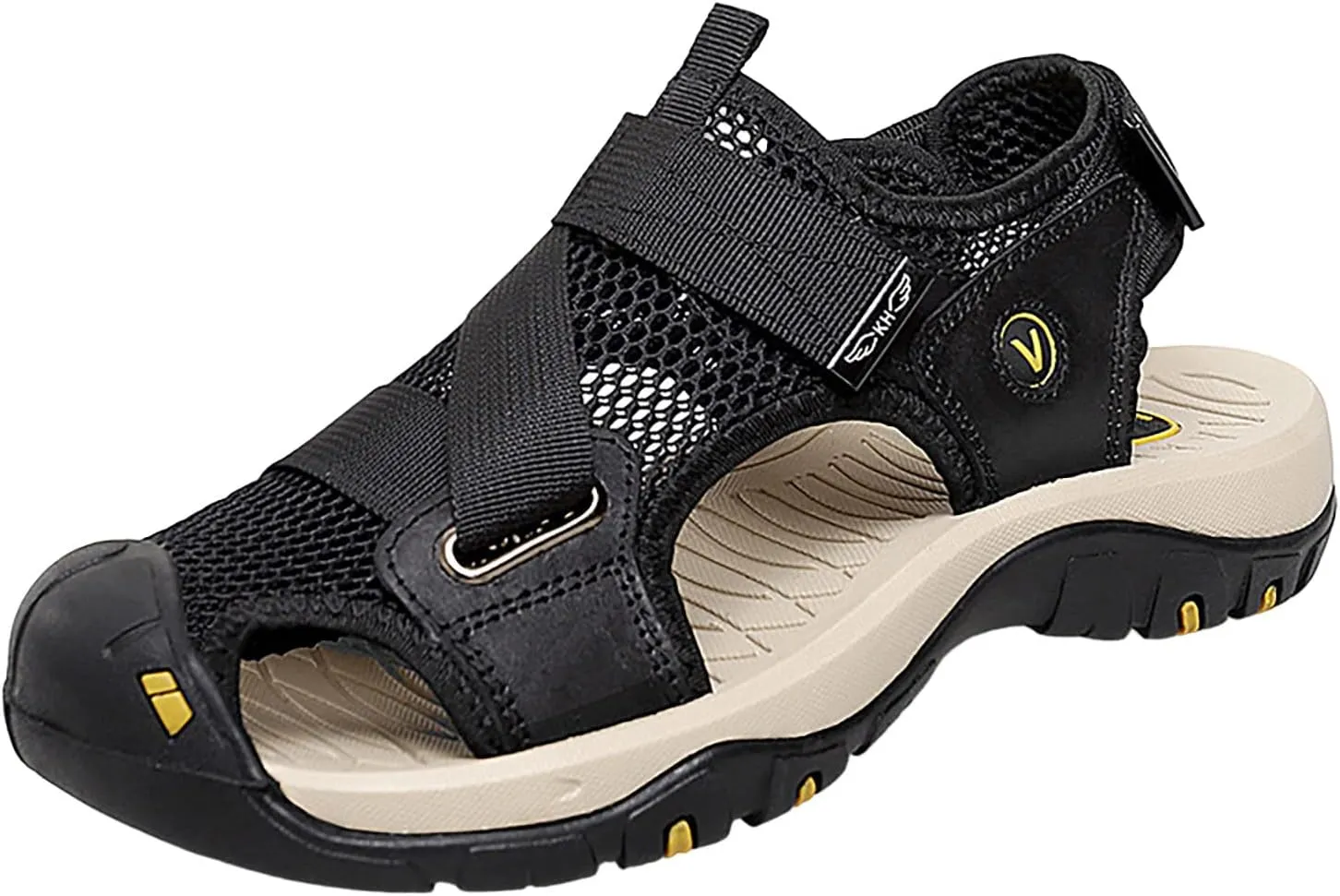 Men's Sport Sandals with Breathable Mesh Athletic Water Shoes with Arch Support Close Toe Non Slip Summer Beach Sandal Men