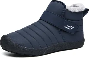 Men's Umbrella Hook Loop Platform Snow Boots Comfortable Round Toe Warm Non-Slip Tfully Fur Lined Ankle Boots Winter Casual Snow Warm Cotton Shoes