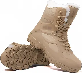 Men's Waterproof Tactical Boots, Men's Winter Nonslip Warm Durable Outdoor Plus Size Tactical Boots, Winter Casual Lightweight Snow Boots, for Tactical, Military, Combat