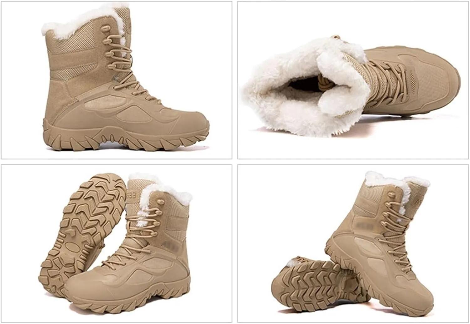 Men's Waterproof Tactical Boots, Men's Winter Nonslip Warm Durable Outdoor Plus Size Tactical Boots, Winter Casual Lightweight Snow Boots, for Tactical, Military, Combat