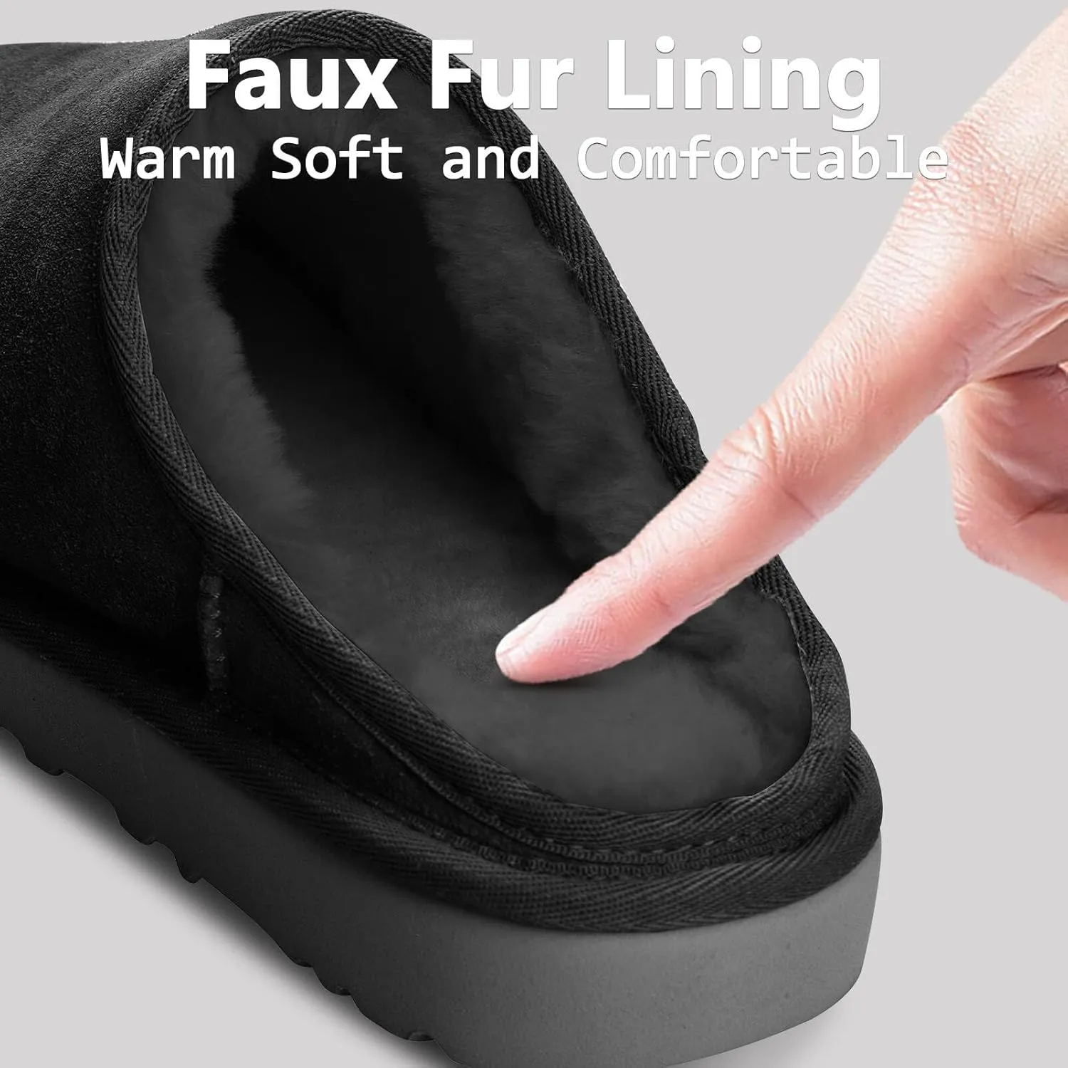 Men's Winter Fuzzy Warm Slippers - Suede House Clogs & Mules - Antislip