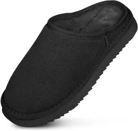 Men's Winter Fuzzy Warm Slippers - Suede House Clogs & Mules - Antislip
