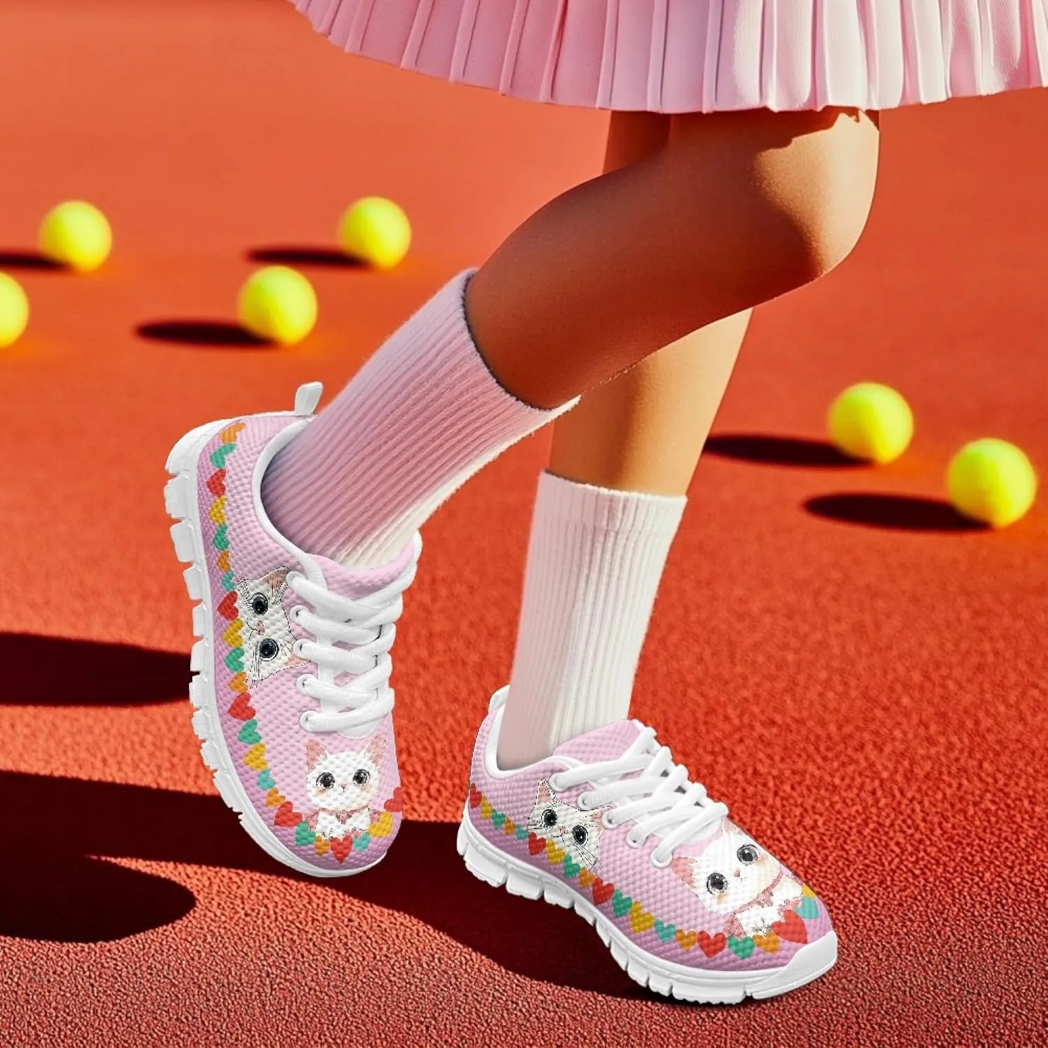 Micoklinlin Kids Sneakers Boys Girls Lightweight Lace-up Running Shoes Novelty Comfort Outdoor Jogging Tennis Sport Shoes