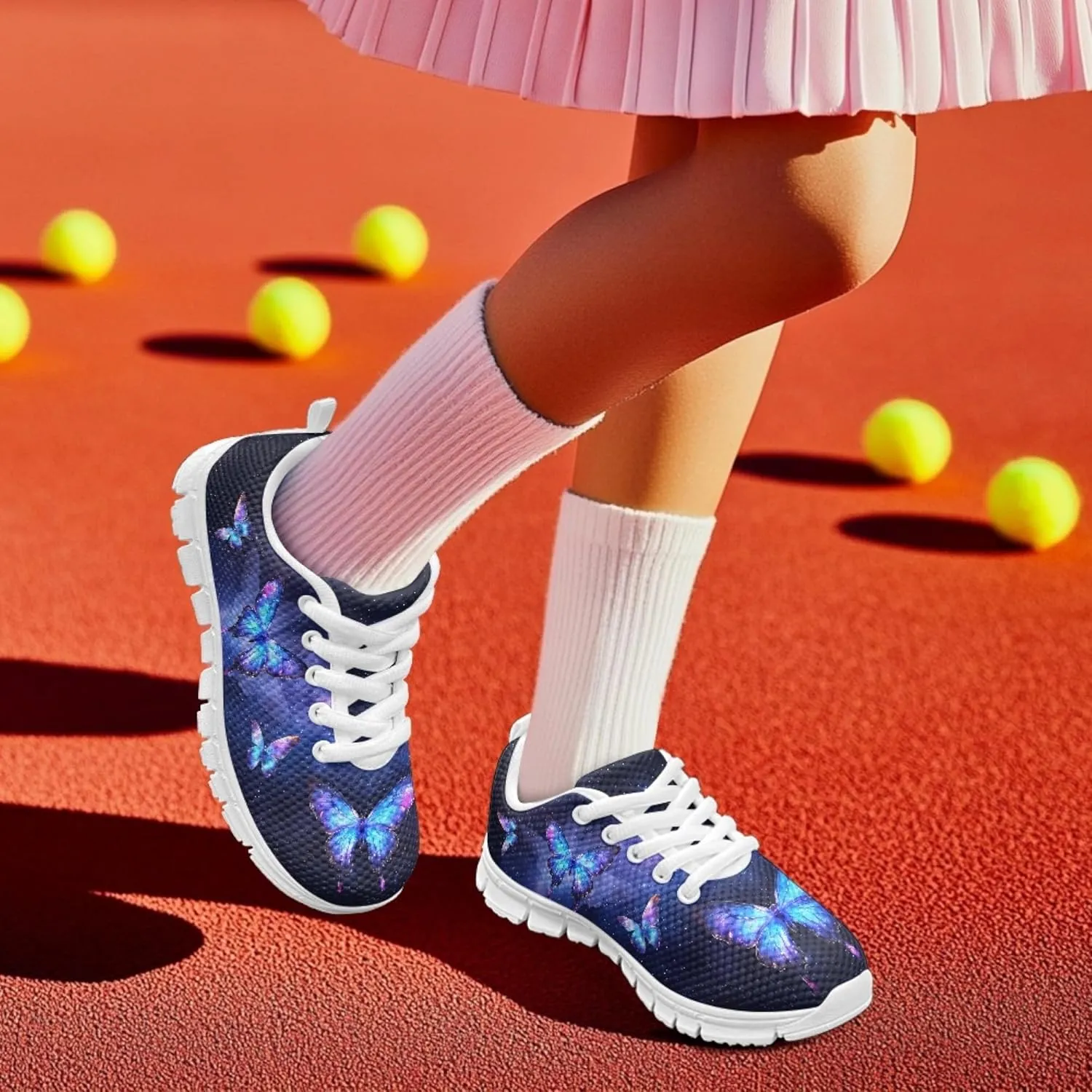 Micoklinlin Kids Sneakers Boys Girls Lightweight Lace-up Running Shoes Novelty Comfort Outdoor Jogging Tennis Sport Shoes