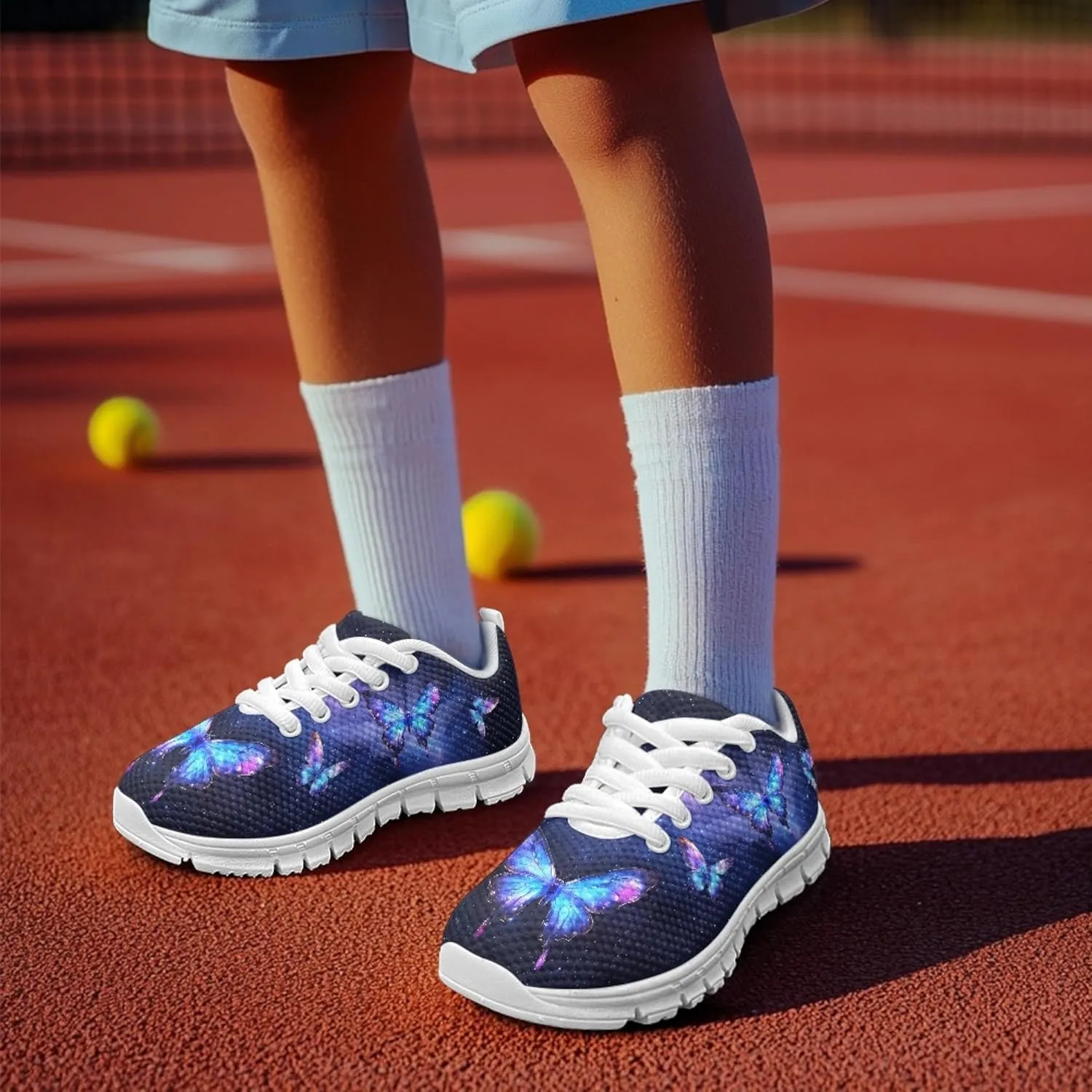 Micoklinlin Kids Sneakers Boys Girls Lightweight Lace-up Running Shoes Novelty Comfort Outdoor Jogging Tennis Sport Shoes