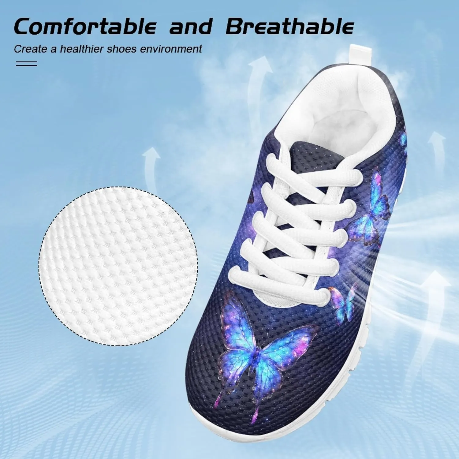 Micoklinlin Kids Sneakers Boys Girls Lightweight Lace-up Running Shoes Novelty Comfort Outdoor Jogging Tennis Sport Shoes