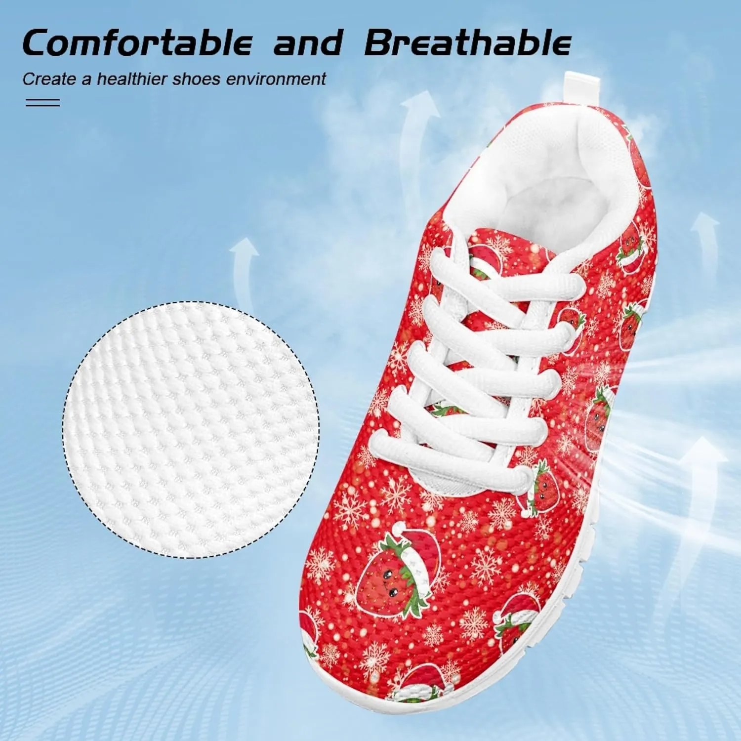 Micoklinlin Sneakers for Boys Girls Cute School Walking Shoes Anti-Slip Lace-up Jogging Shoes Outdoor Footwear for Kids