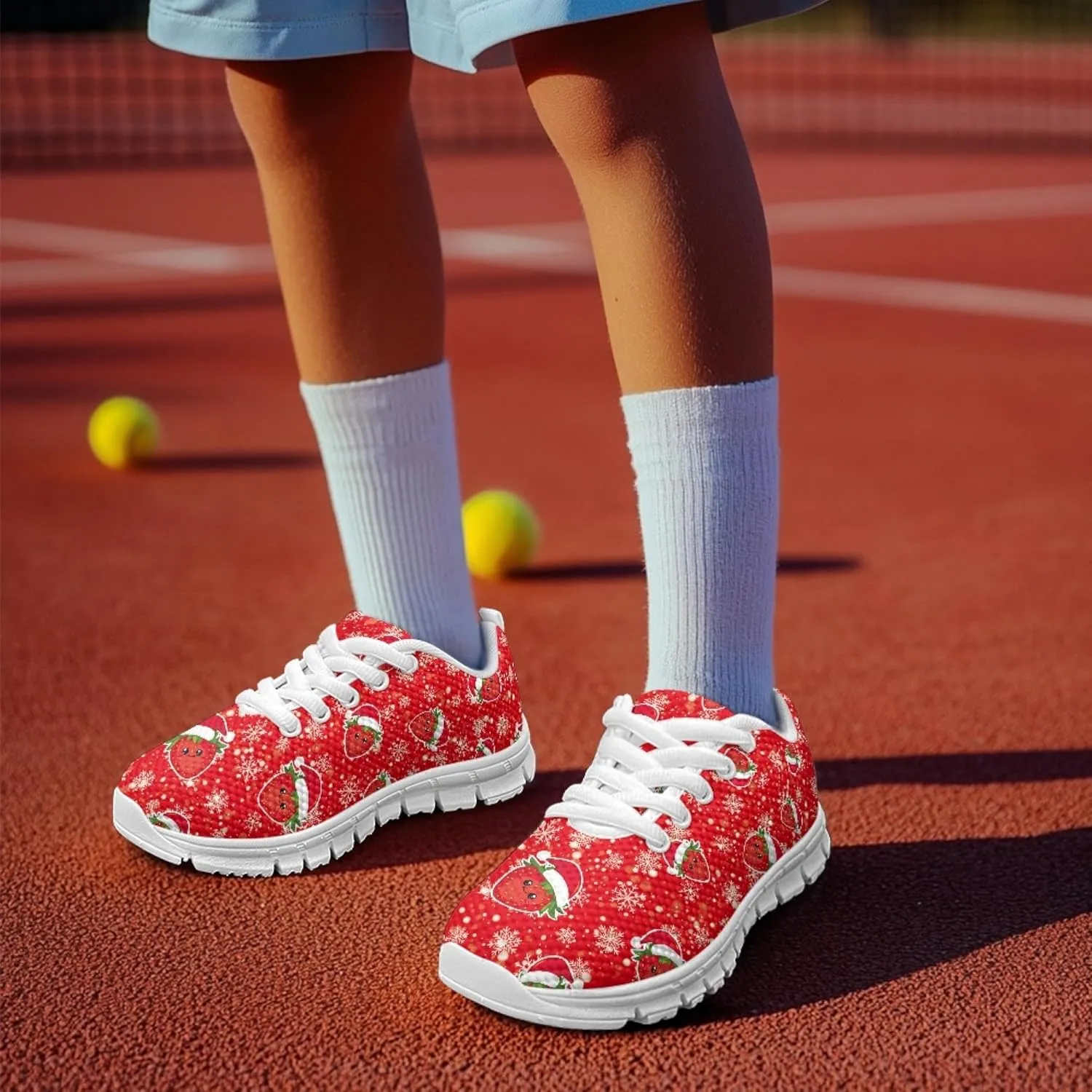 Micoklinlin Sneakers for Boys Girls Cute School Walking Shoes Anti-Slip Lace-up Jogging Shoes Outdoor Footwear for Kids