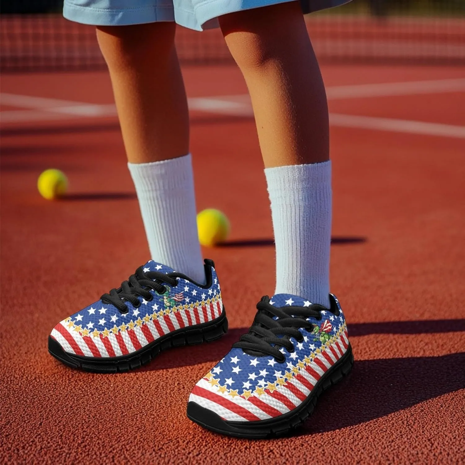 Micoklinlin Sneakers for Boys Girls Cute School Walking Shoes Anti-Slip Lace-up Jogging Shoes Outdoor Footwear for Kids