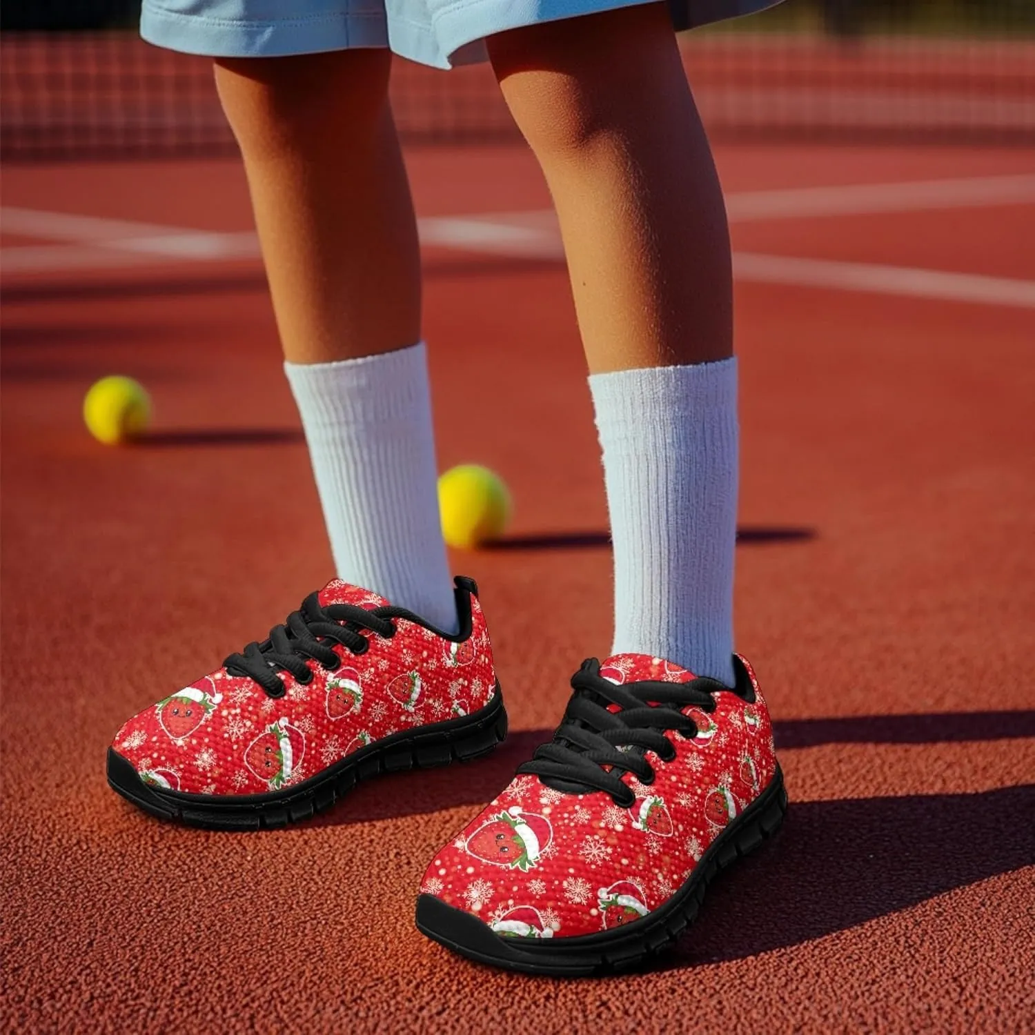 Micoklinlin Sneakers for Boys Girls Cute School Walking Shoes Anti-Slip Lace-up Jogging Shoes Outdoor Footwear for Kids