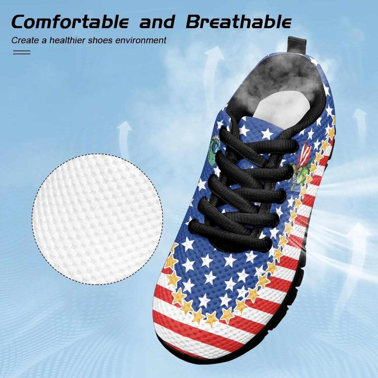 Micoklinlin Sneakers for Boys Girls Cute School Walking Shoes Anti-Slip Lace-up Jogging Shoes Outdoor Footwear for Kids