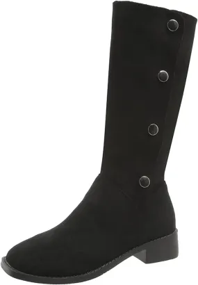 Mid Calf Boots for Women Fashionable and Versatile Classic Boots Fashion High Boots Fall Booties Shoes Rain Shoes