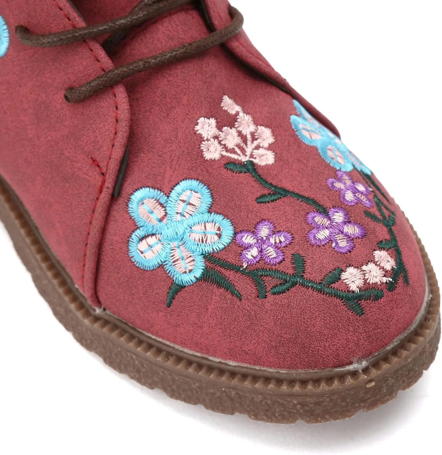 Mid Calf Boots for Women Retro Printed Embroidered Women's Heel Monochrome Fashion Short Boots Non Statement Boots Women