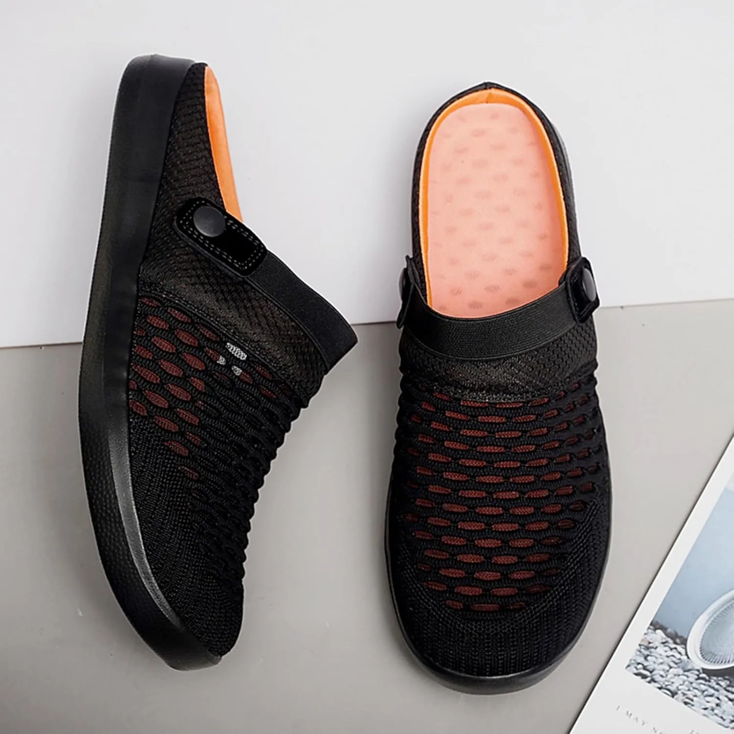 Mmoneyake Mules Clogs for Women Unisex Garden Clogs Shoes Breathable Summer Orthotic Walking Slippers Mesh Slippers Non-Slip Outdoor Beach Sandals Quick Drying Sandals Open Back Slip On Shoes