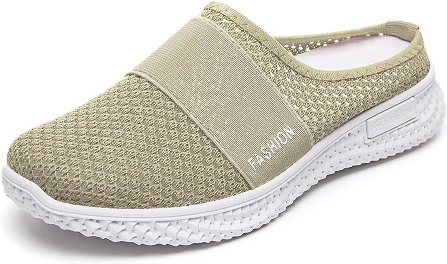 Mmoneyake Slip On Mules for Women Lightweight Open Back Shoes Comfort Walking Shoes Breathable Slippers Closed Toe Slides Backless Low Wedge Slip On Shoe Garden Clogs Shoe