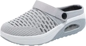 Mules for Women Breathable Mesh Walking Mules Outdoor Hiking Slip On Sandals Sports Water Shoes Fashion Sneakers Slippers Classic Clogs for Women Men Open Back Slip On Shoes Closed Toe Slides
