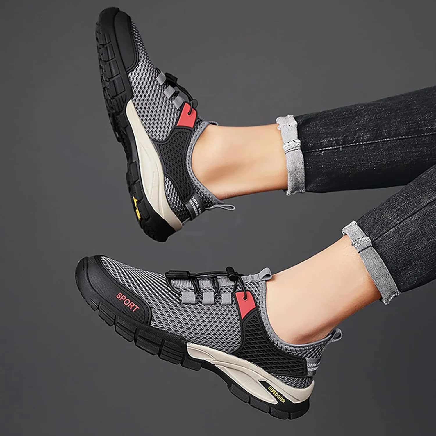 New Summer Mesh Shoes Men's Breathable Casual Shoes Sports Versatile Daily Hollow Sandals Sports Mens Sneaker Boots Water Sho