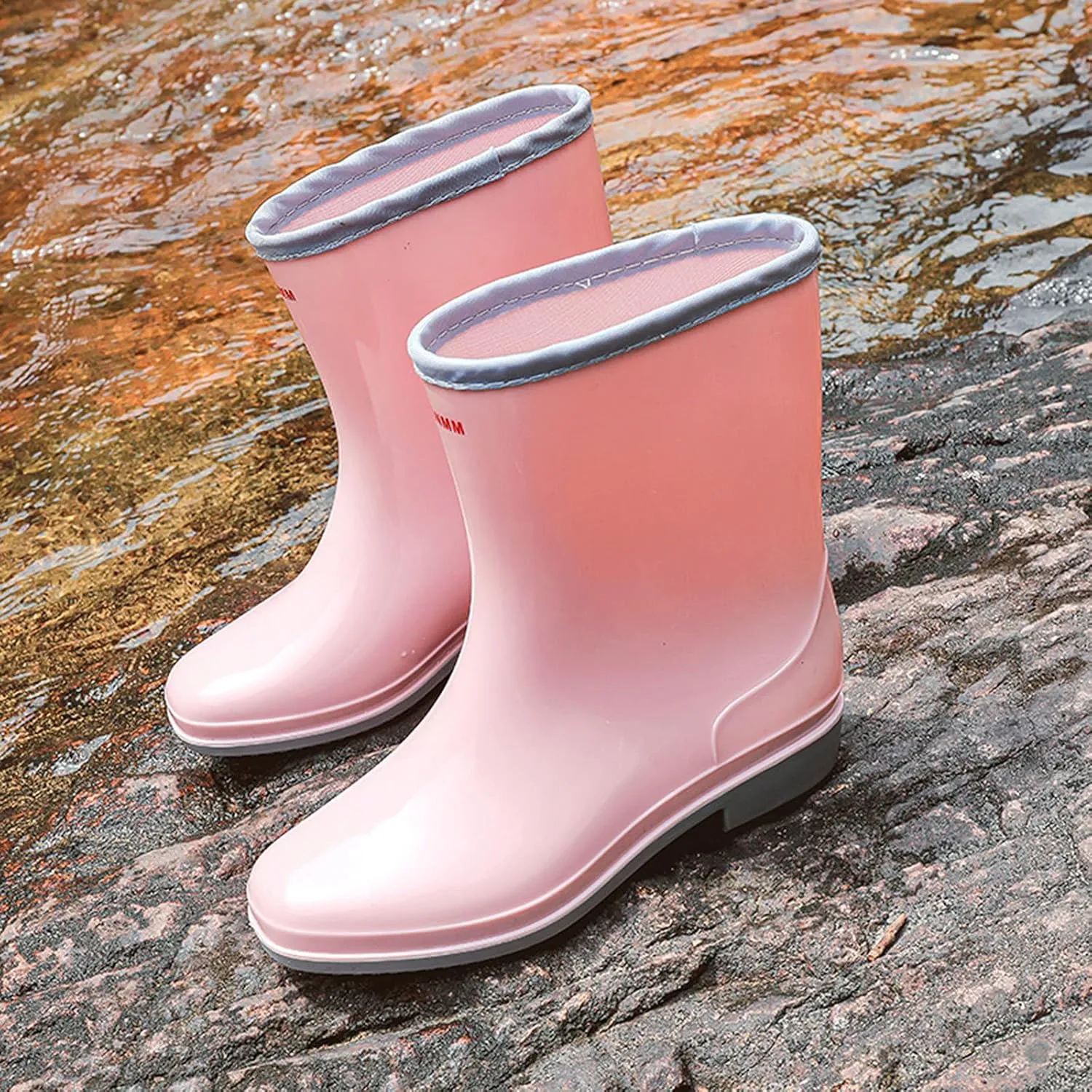 NLOMOCT Rain Boots for Women Mid Calf Mid Calf Rain Boots Waterproof Rubber Boots Short Garden Shoes Ankle Rain Shoes Outdoor