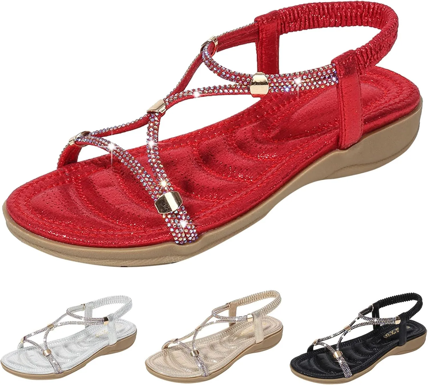 Non Slip Flat Bottom Sandals for Women Adjustable Casual Fisherman Cool Shoes Beach Non Slip Flat Sandals