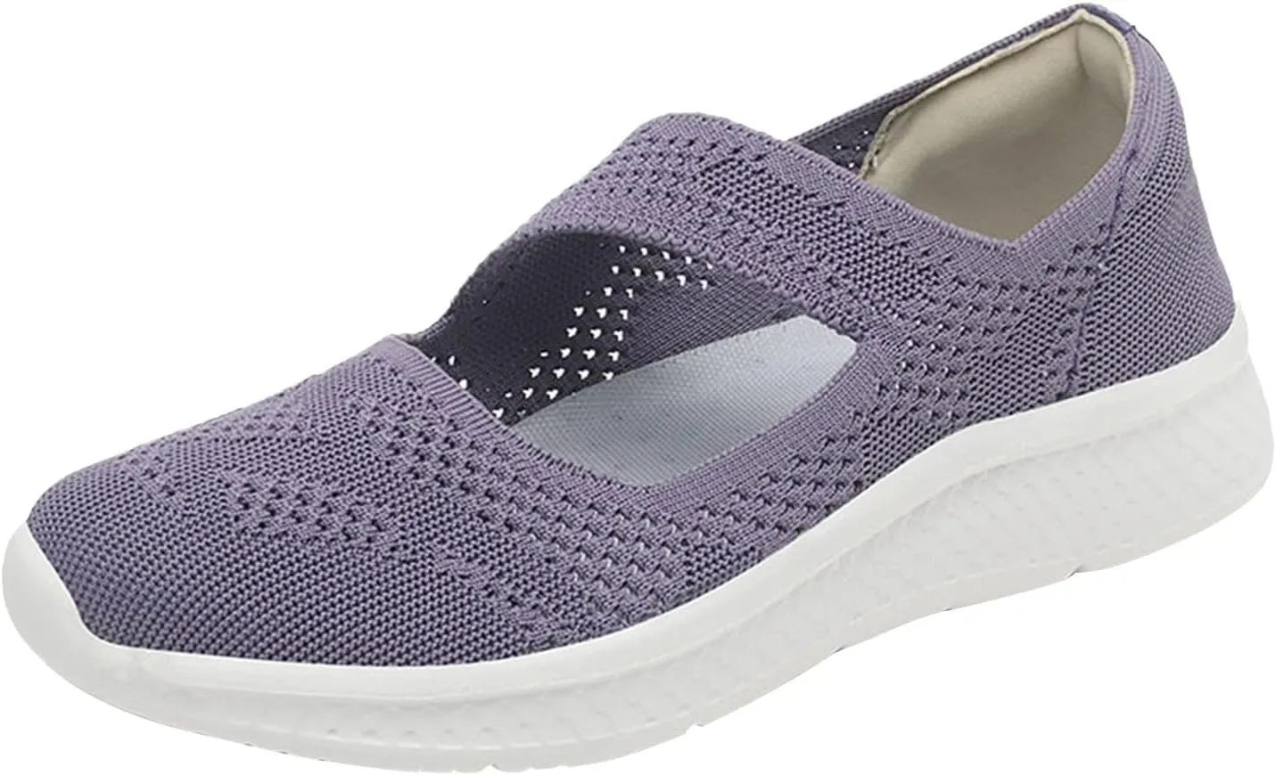 Nursing Shoes for Women Hollow Mesh Breathable Shoes Fashion Slip On Casual Shoes Hook Loop Soft Woven Shoes