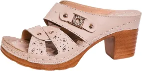 Open Toe Sandals for Women Womens Plus Size Thong Sandals With Metal Belt And High Heel In Solid Color