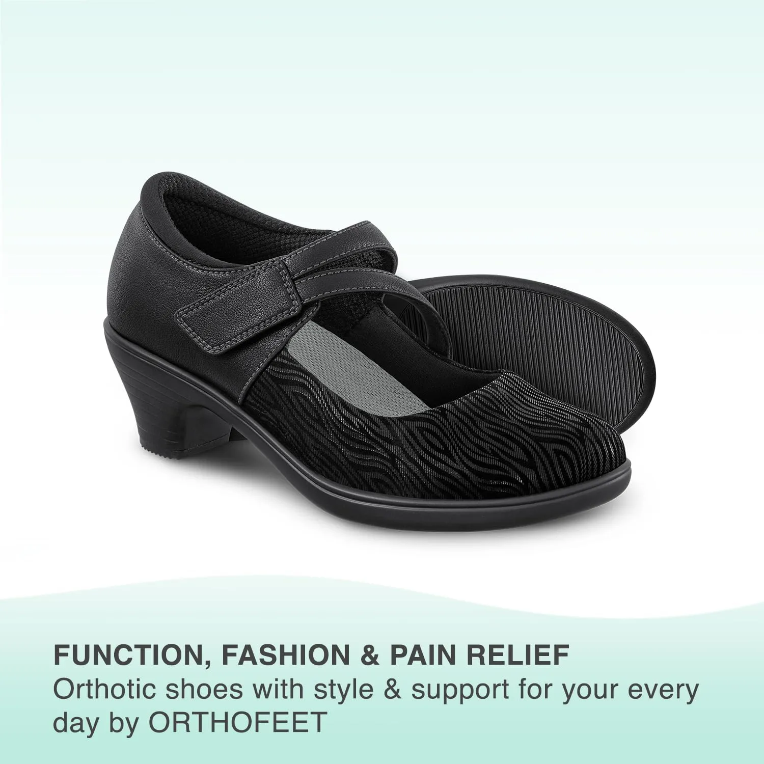 Orthofeet Women's Orthopedic Leather Ella Mary Jane Shoes