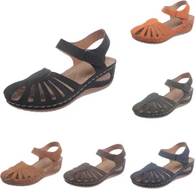 Orthopedic Sandals for Women Summer Fisherman Sandals Closed Toe Leather Loafters, Hollow Out Breathable Walking Sneakers Casual Beach Fisherman Sandal with Arch Support Unisex