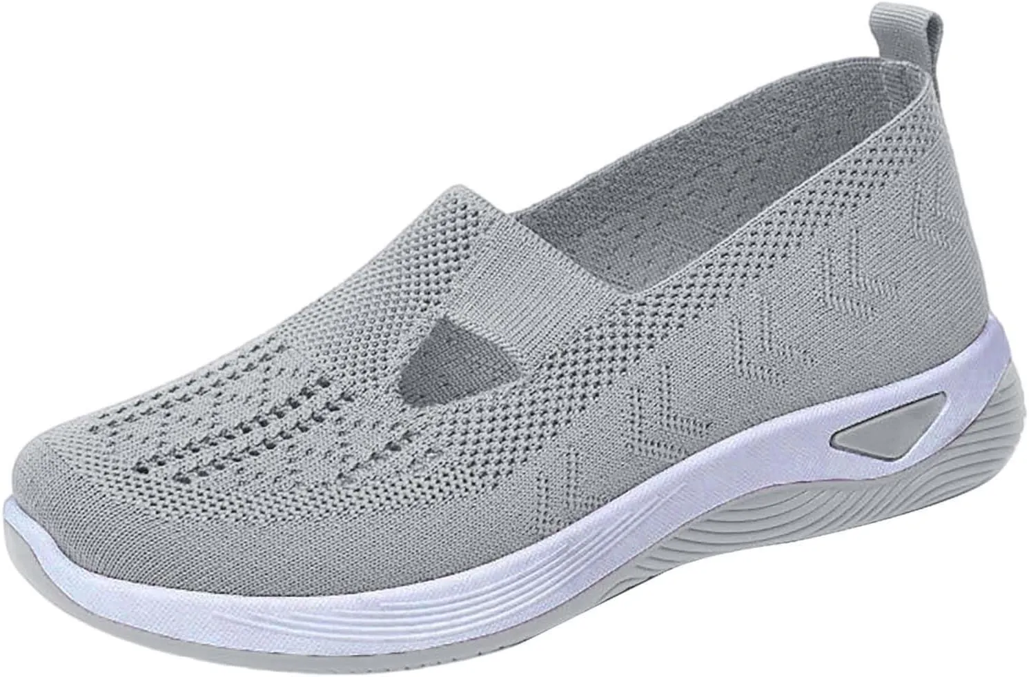 Orthopedic Shoes for Women Woven Slip on Walking Non Slip Work Shoes Women Mesh Women Casual Shoes White Sneakers Steel Toe Tennis Shoe Cross Trainer Shoe