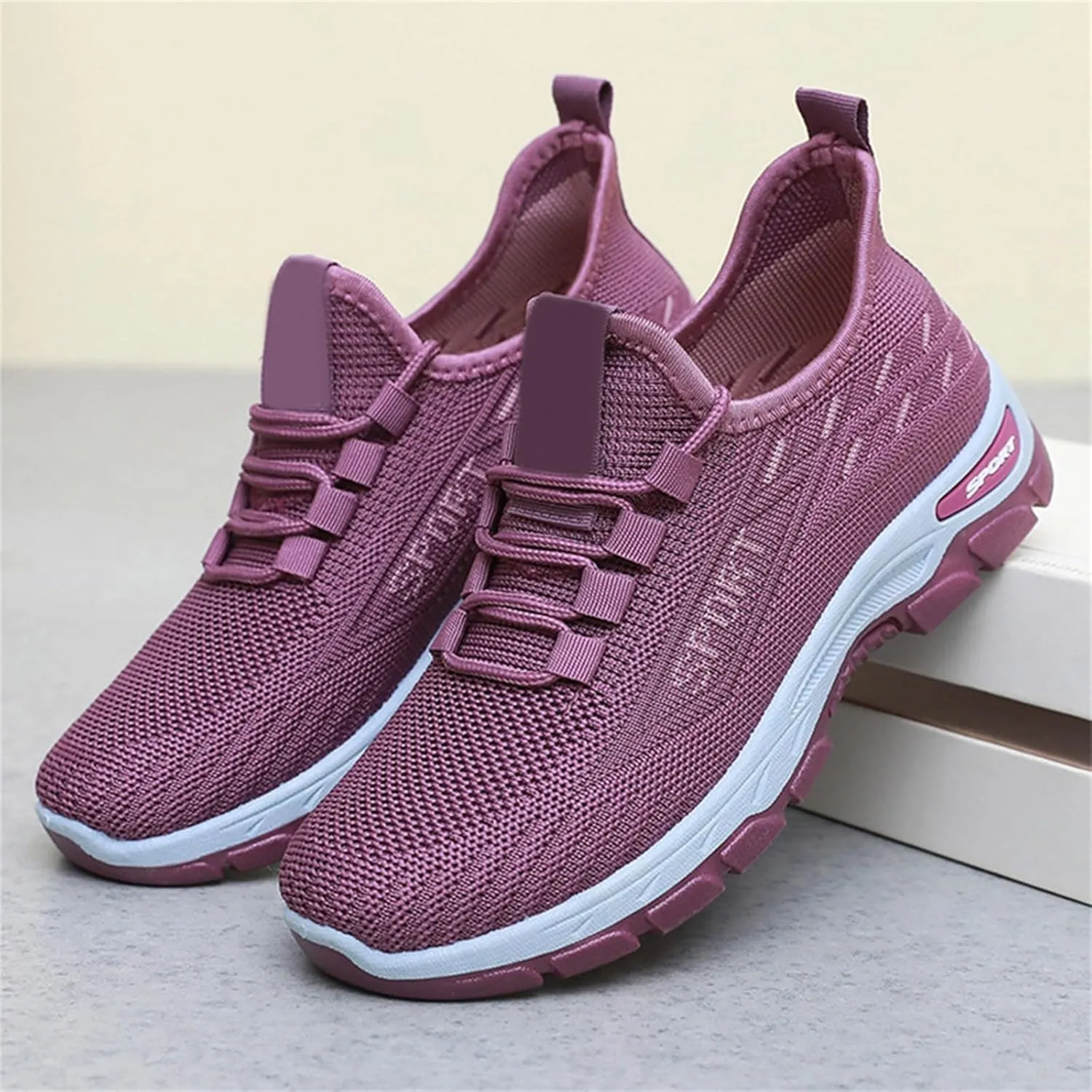 Orthopedic Sneakers for Women Men Casual Comfortable Wedge Walking Sport Sneakers Breathable Mesh Low Top Walking Shoes Fashion Soft Arch Support Slip-On Shoes