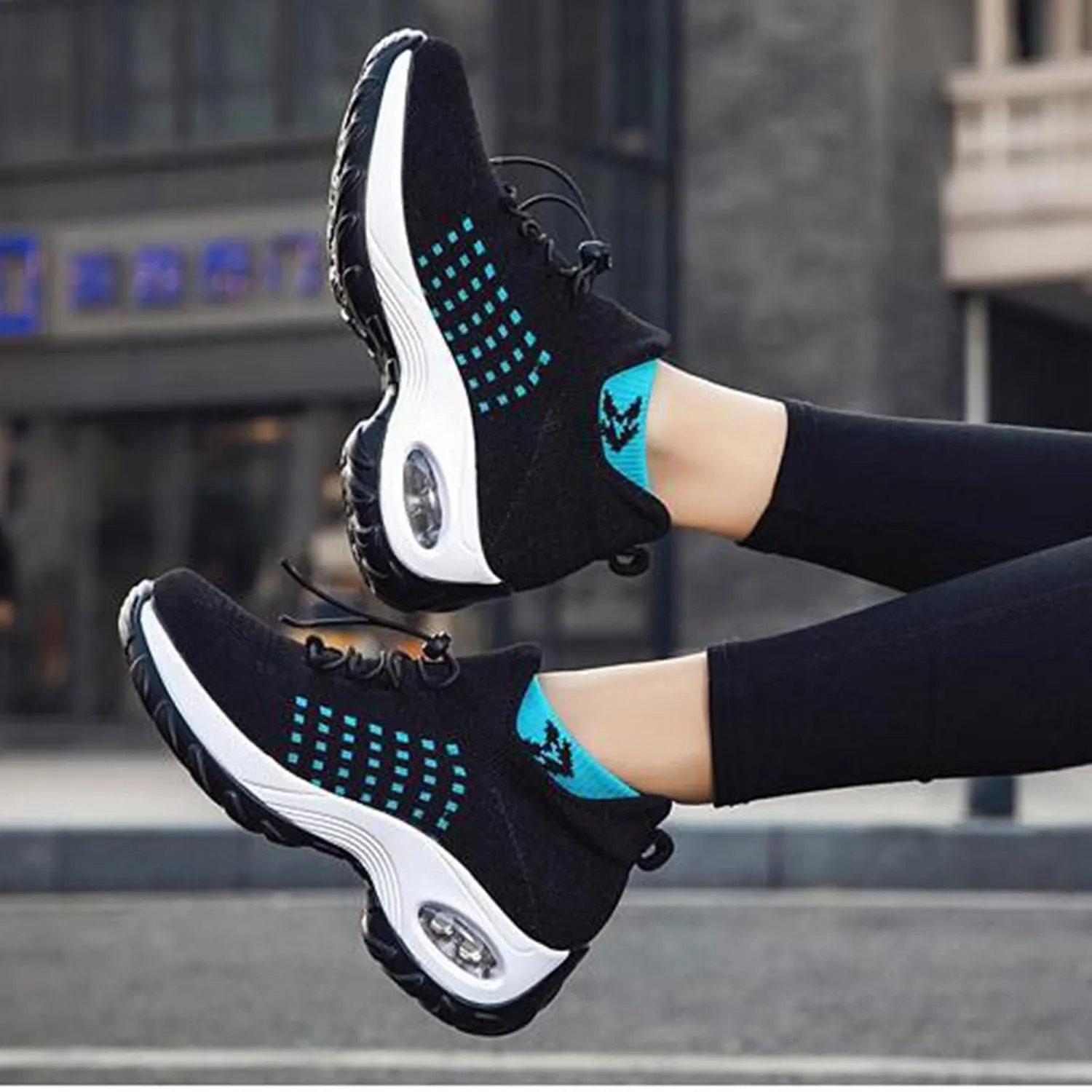 Orthopedic Sneakers for Women Orthopedic Stretch Air Cushion Shoes Breathable Footwear Running Athletic Shoe Healthy&Non-Slip Comfortable Sneakers Fashion Casual Ladies Footwear Thick Bottom