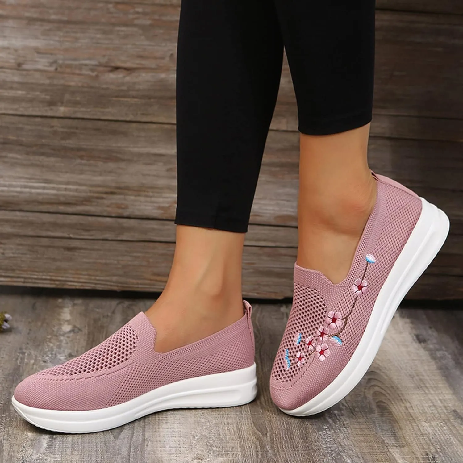 Orthopedic Sneakers for Women Slip On Walking Shoes with Arch Support Comfortable Casual Loafers Plantar Fasciitis Relief Foot Pain Diabetic Swollen Feet
