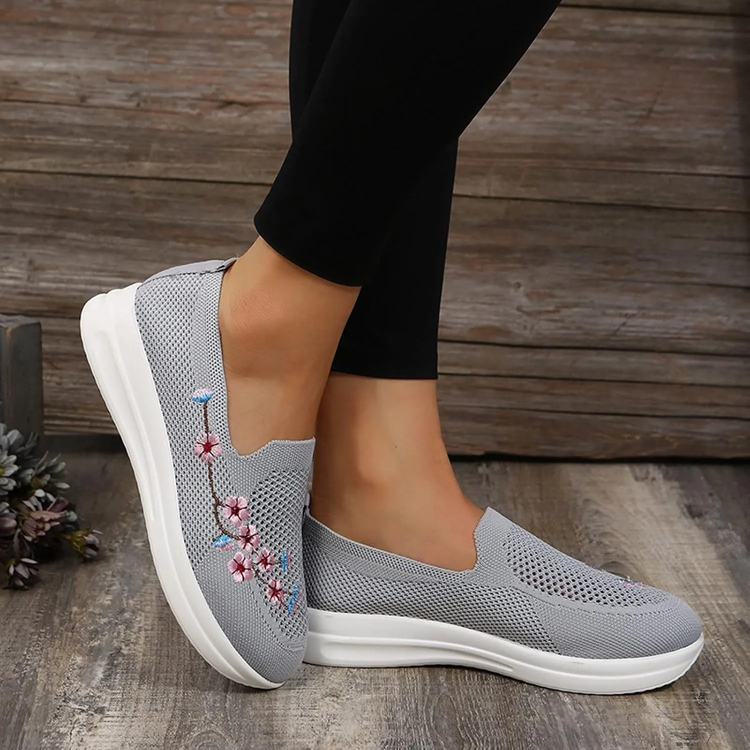 Orthopedic Sneakers for Women Slip On Walking Shoes with Arch Support Comfortable Casual Loafers Plantar Fasciitis Relief Foot Pain Diabetic Swollen Feet