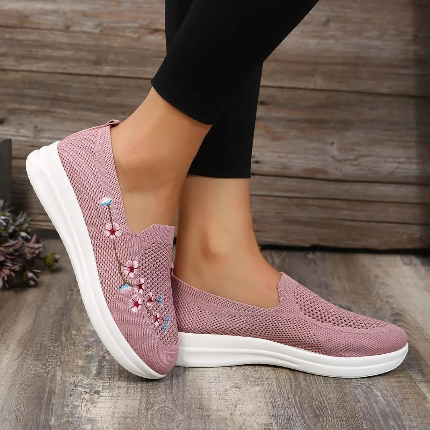 Orthopedic Sneakers for Women Slip On Walking Shoes with Arch Support Comfortable Casual Loafers Plantar Fasciitis Relief Foot Pain Diabetic Swollen Feet