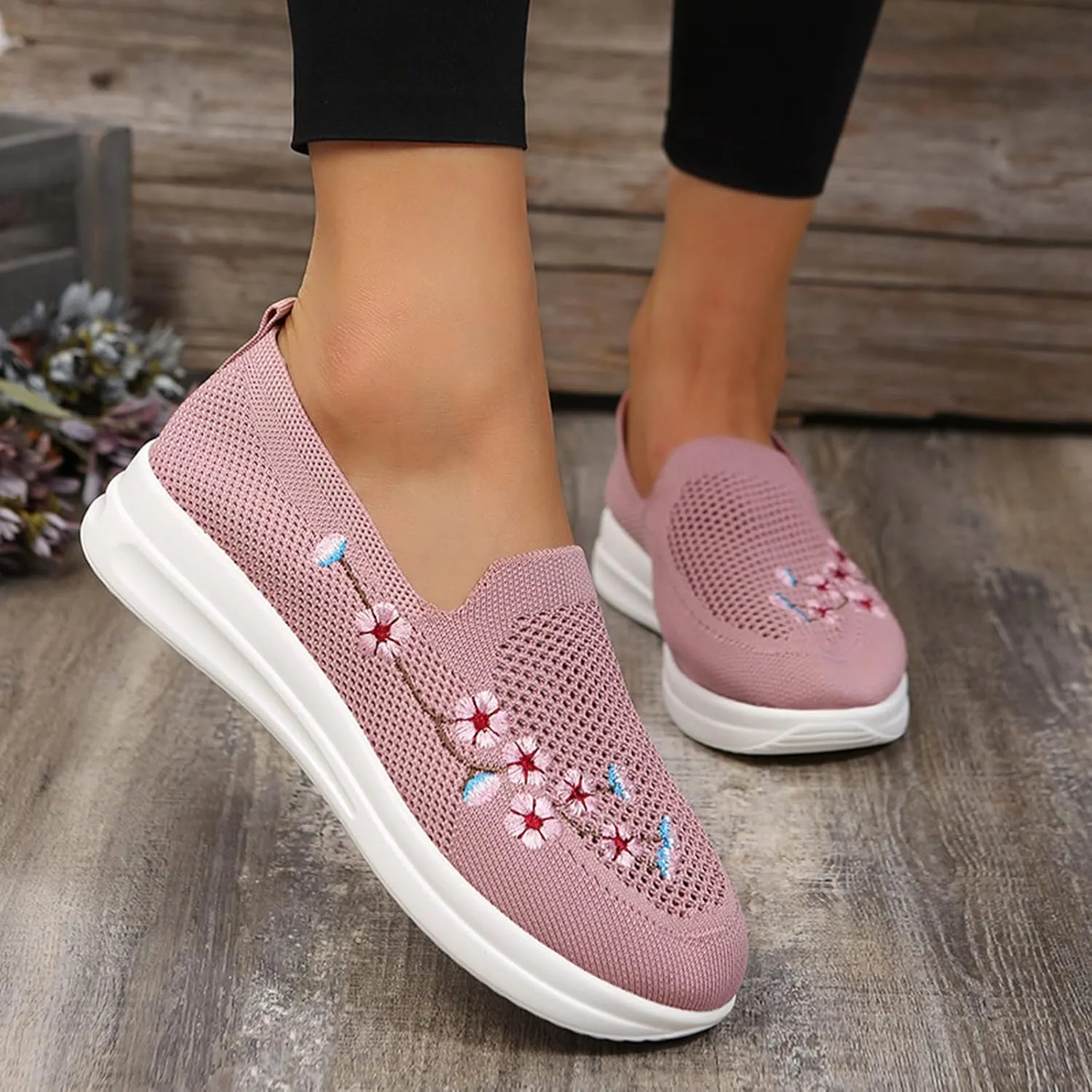 Orthopedic Sneakers for Women Slip On Walking Shoes with Arch Support Comfortable Casual Loafers Plantar Fasciitis Relief Foot Pain Diabetic Swollen Feet