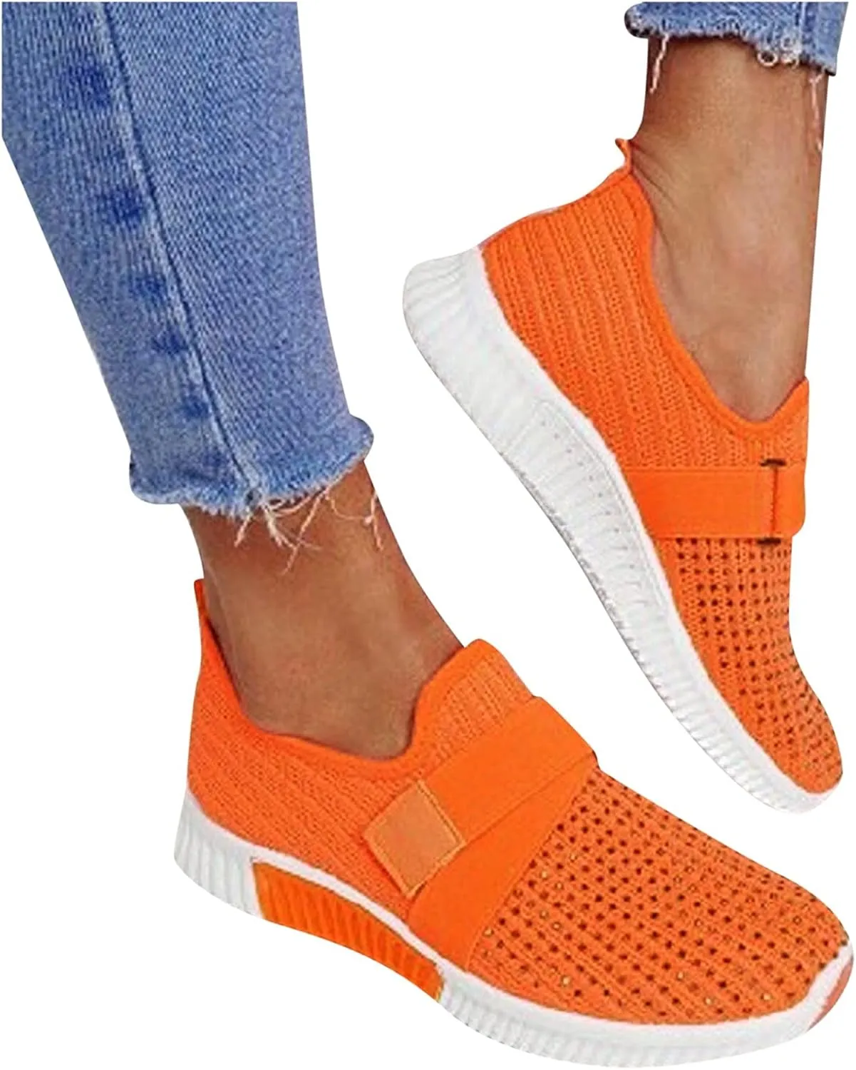 Orthopedic Sneakers for Women Slip On Walking Shoes with Arch Support Comfortable Casual Loafers Plantar Fasciitis Relief Foot Pain Diabetic Swollen Feet