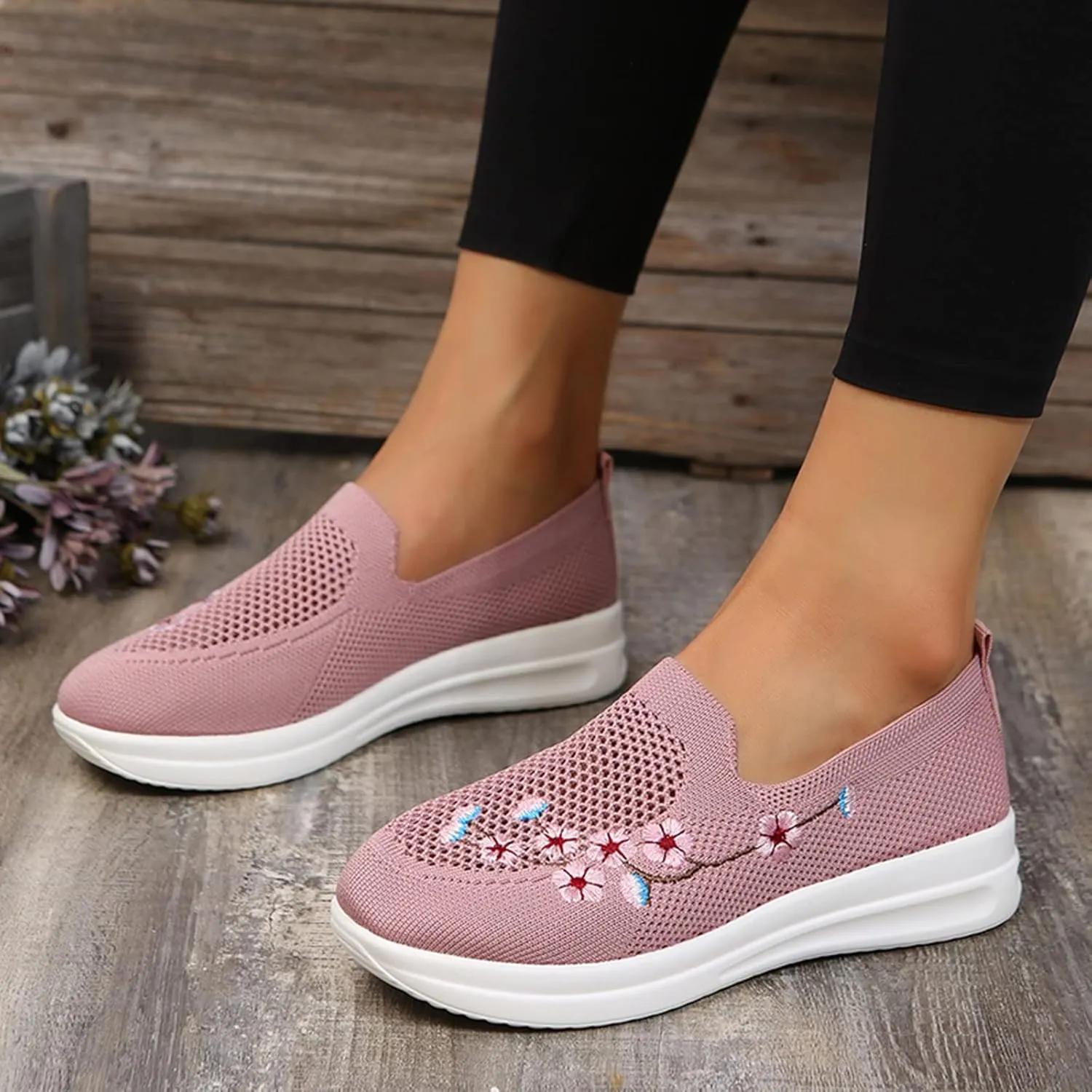 Orthopedic Sneakers for Women Slip On Walking Shoes with Arch Support Comfortable Casual Loafers Plantar Fasciitis Relief Foot Pain Diabetic Swollen Feet