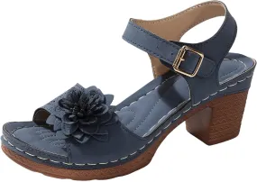 Peep Toe Sandals for Women 2025 Summer Casual Flower Hollow Out Platform Heels Sandals Breathable Sandal Comfortable Chunky Ankle Strap Wedding Shoes Dressy Outdoor Party Working Shoes 2025