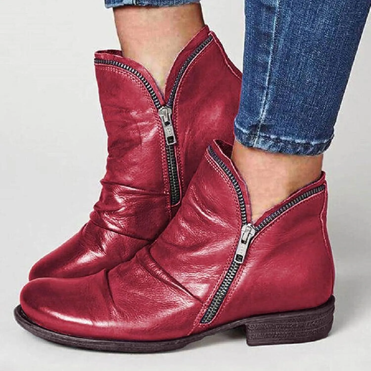 peqiut Womens Cowboy Boots Square Toe Thick Heel Wide Calf Cowboy Boots Women Suede Warm Furry Snow Womens Boots