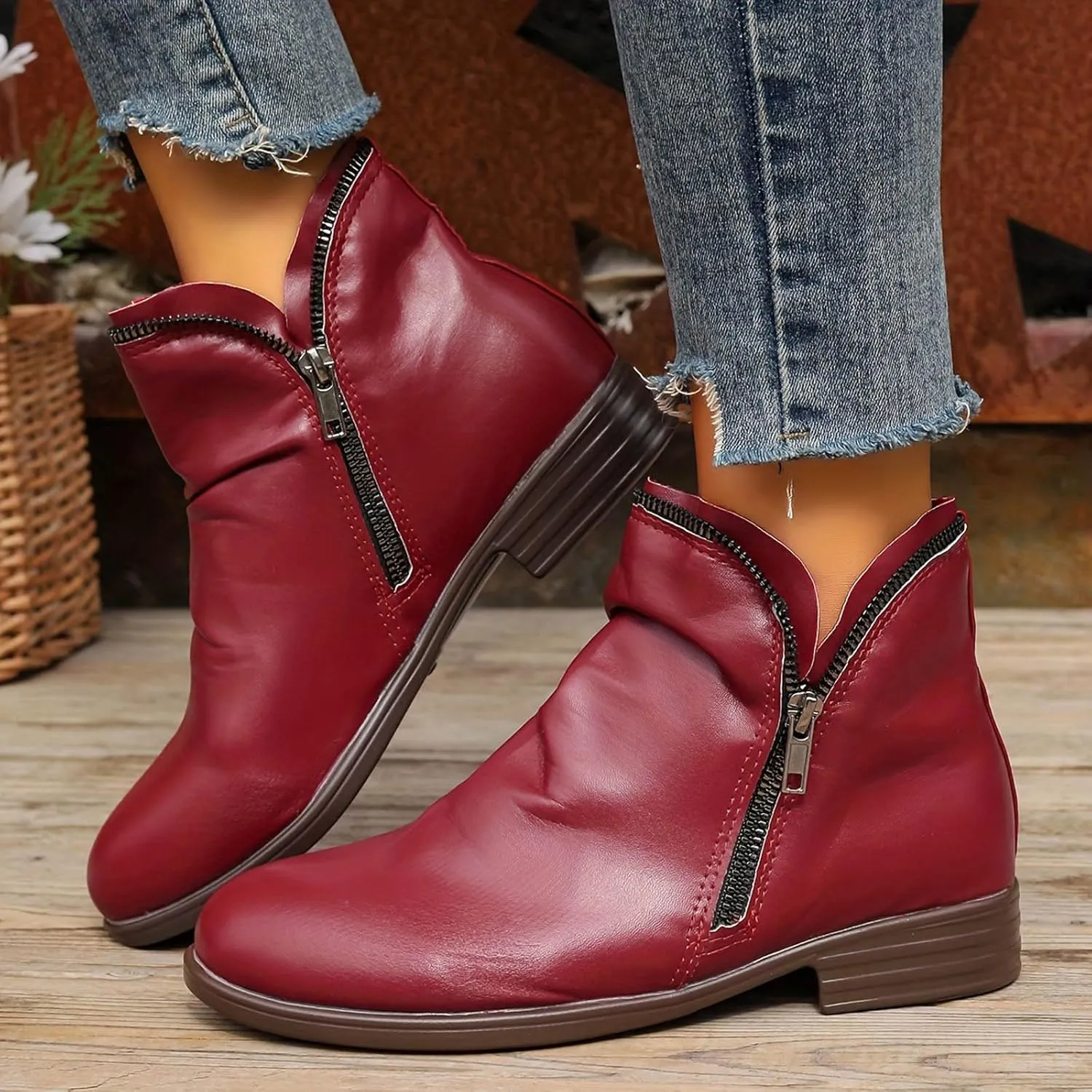 peqiut Womens Cowboy Boots Square Toe Thick Heel Wide Calf Cowboy Boots Women Suede Warm Furry Snow Womens Boots