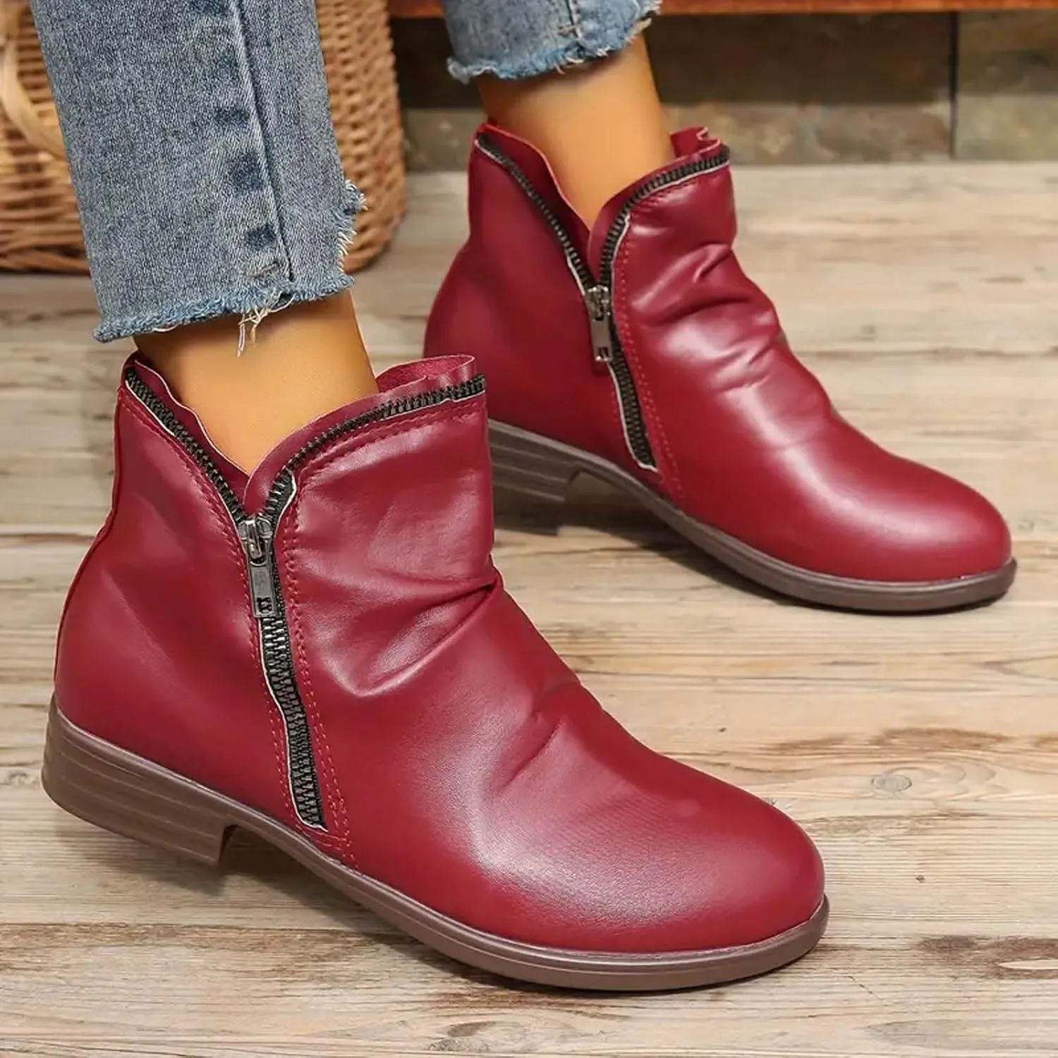 peqiut Womens Cowboy Boots Square Toe Thick Heel Wide Calf Cowboy Boots Women Suede Warm Furry Snow Womens Boots
