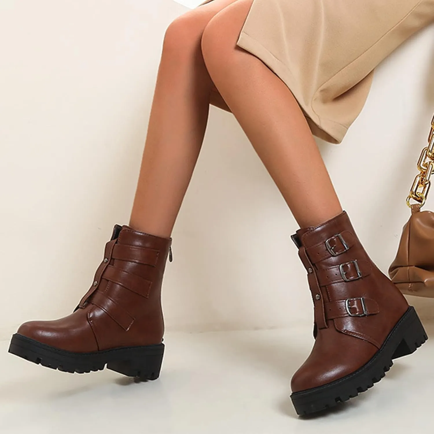 peqiut Womens Cowboy Boots Western Lace Up Round Toe Platform Wide Calf Cowboy Boots Women Casual Boots for Women