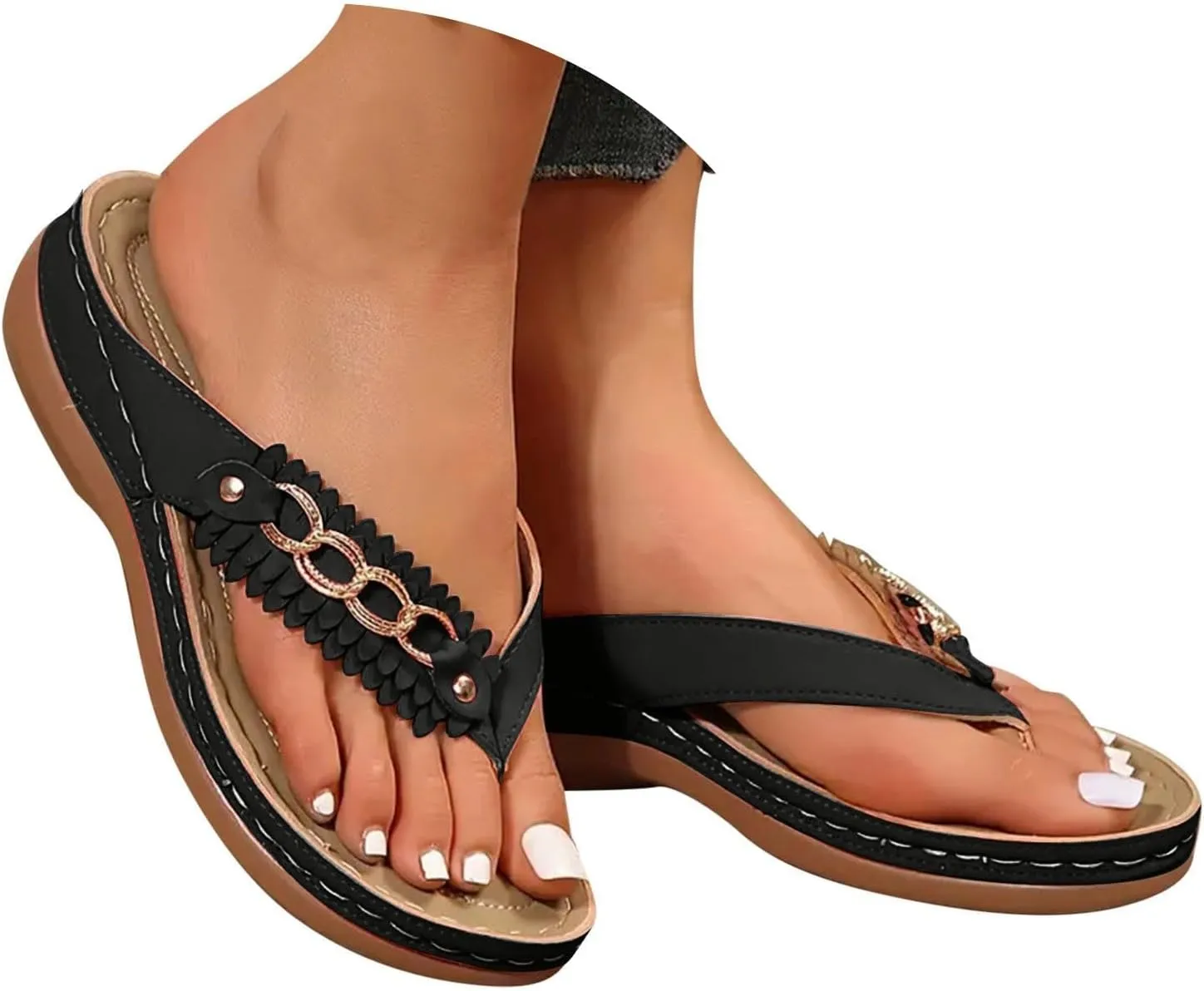 Platform Flip Flops for Women 2025,Orthopedic Sandals for Women Arch Support Walking Thong Sandals Summer Dressy Comfortable Slip On Slippers Casual Slide Wedges Ladies Lightweight Beach Sandal