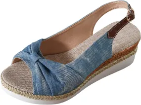 Platform Sandals Elastic Ankle Strap Rhinestone Comfortable Summer Platform Casual Dress Women Sandal