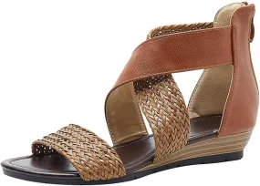Platform Sandals for Women Comfortable Summer Raffia Straw Sandals Summer Outdoor Camping Walking Beach Sandals