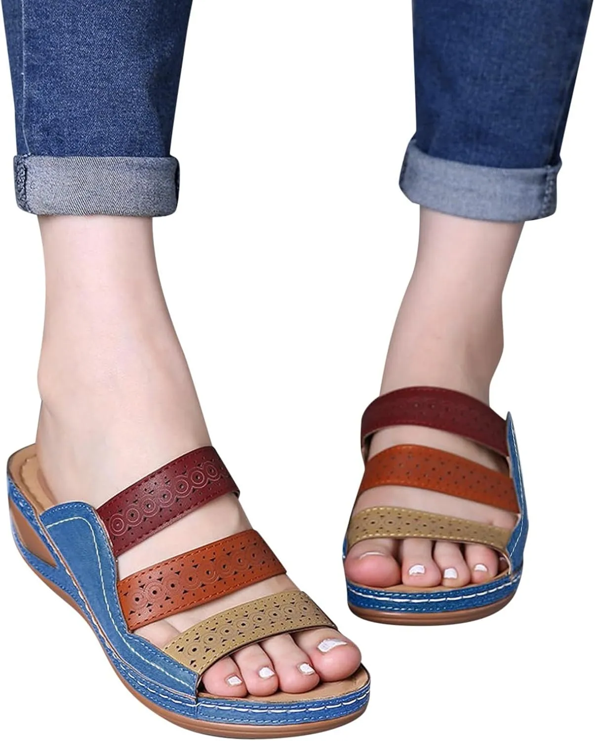 Platform Sandals for Women Womens Wedge Sandals Low Heel Dressy Sandals Women's Classic Wedge Heels Sandals