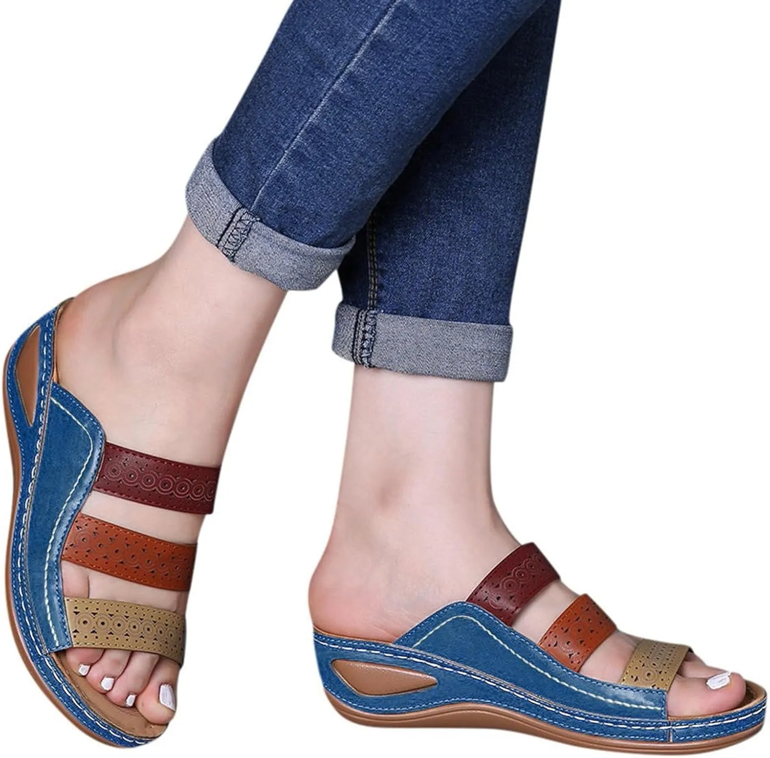 Platform Sandals for Women Womens Wedge Sandals Low Heel Dressy Sandals Women's Classic Wedge Heels Sandals