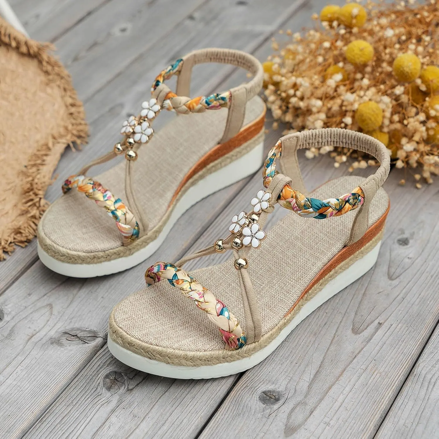 Platform Sandals Women Casual Bohemian Beach Sandals Flip Flops Open Toe Shoes Casual Dressy Sandal 2025