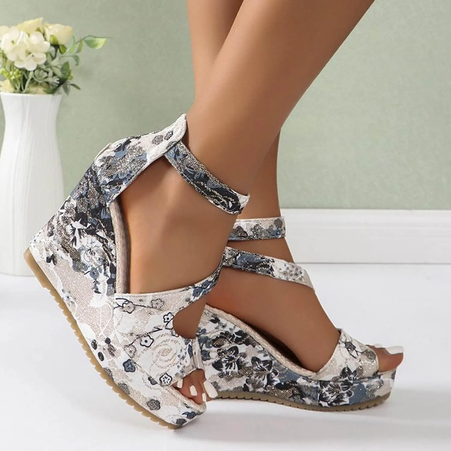 Platform Sandals Women Leather Platform Sandals Comfortable Summer Platform Casual Dress Women Sandal