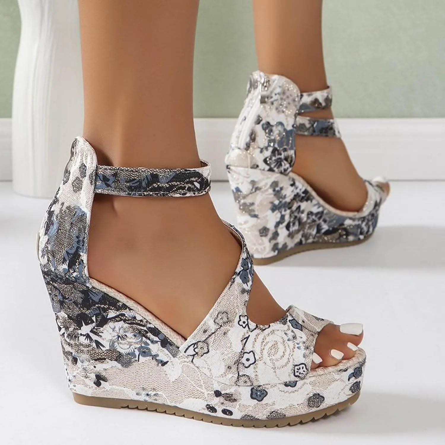 Platform Sandals Women Leather Platform Sandals Comfortable Summer Platform Casual Dress Women Sandal