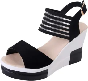 Platform Sandals Women's Ankle Strap Low Wedge Sandals Sandals for Women Womens Summer Open Toe Wedges Sandals